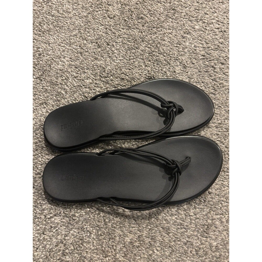 Olukai Aka Sandals Womens Size 9 Black Knotted Straps Flip Flops NWOT